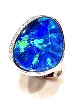 Anello Donna Opali in Oro bianco Opale OPALE N. AUS CT 6.77 DIA 0.08